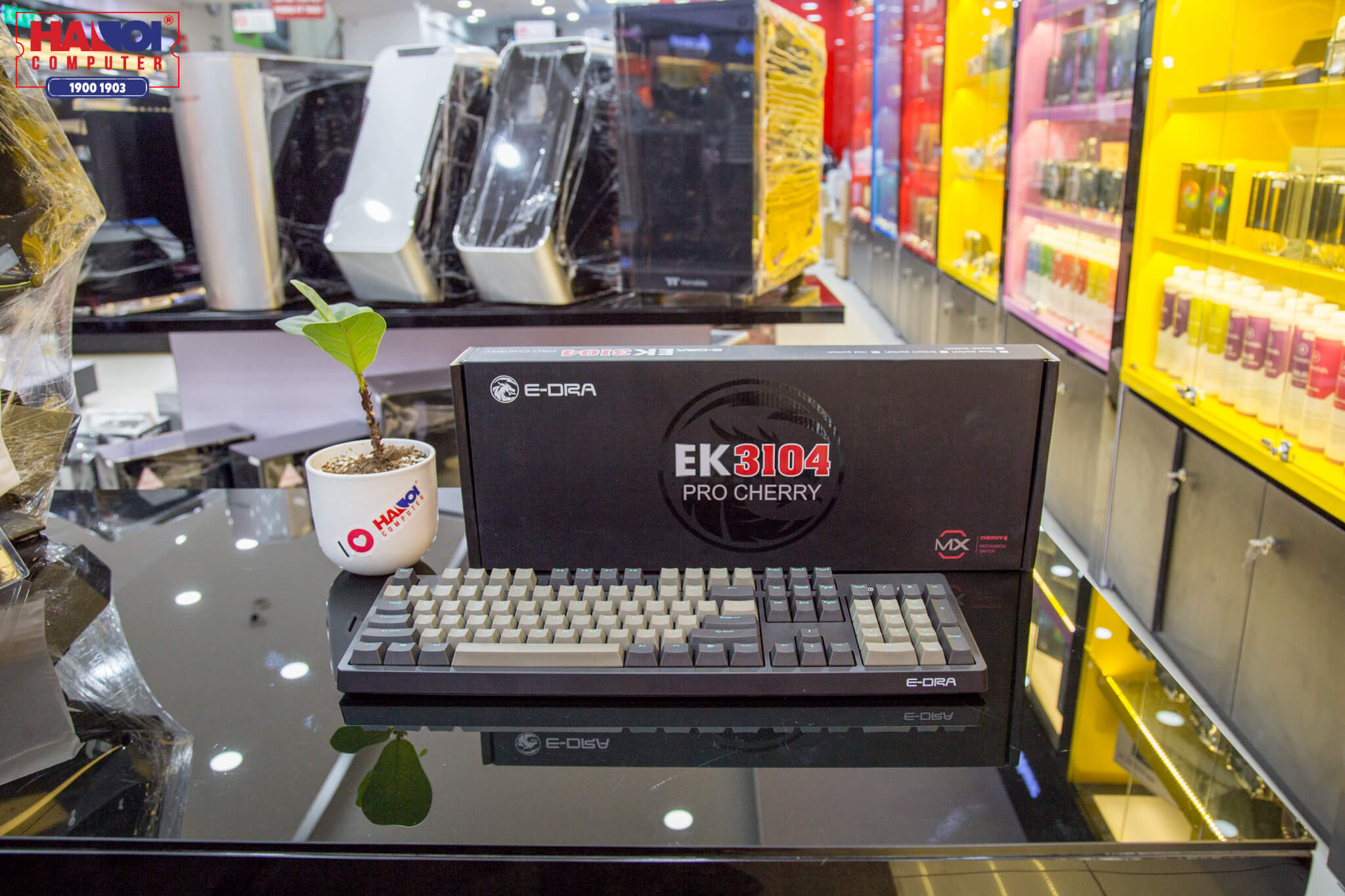 Bàn phím cơ E-Dra EK3104 Pro (Cherry Red switch/PBT/USB/Đen) có thiết kế cơ bản